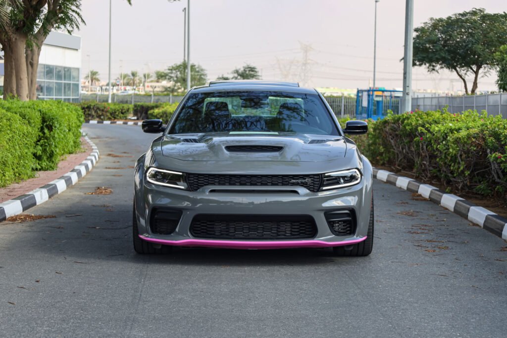 Front of a grey 2023 Dodge Charger SRT Redeye Hellcat Widebody Last Call Edition