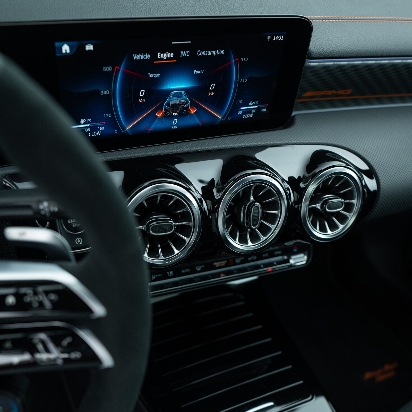 Interior of the Mercedes-AMG CLA 45 S