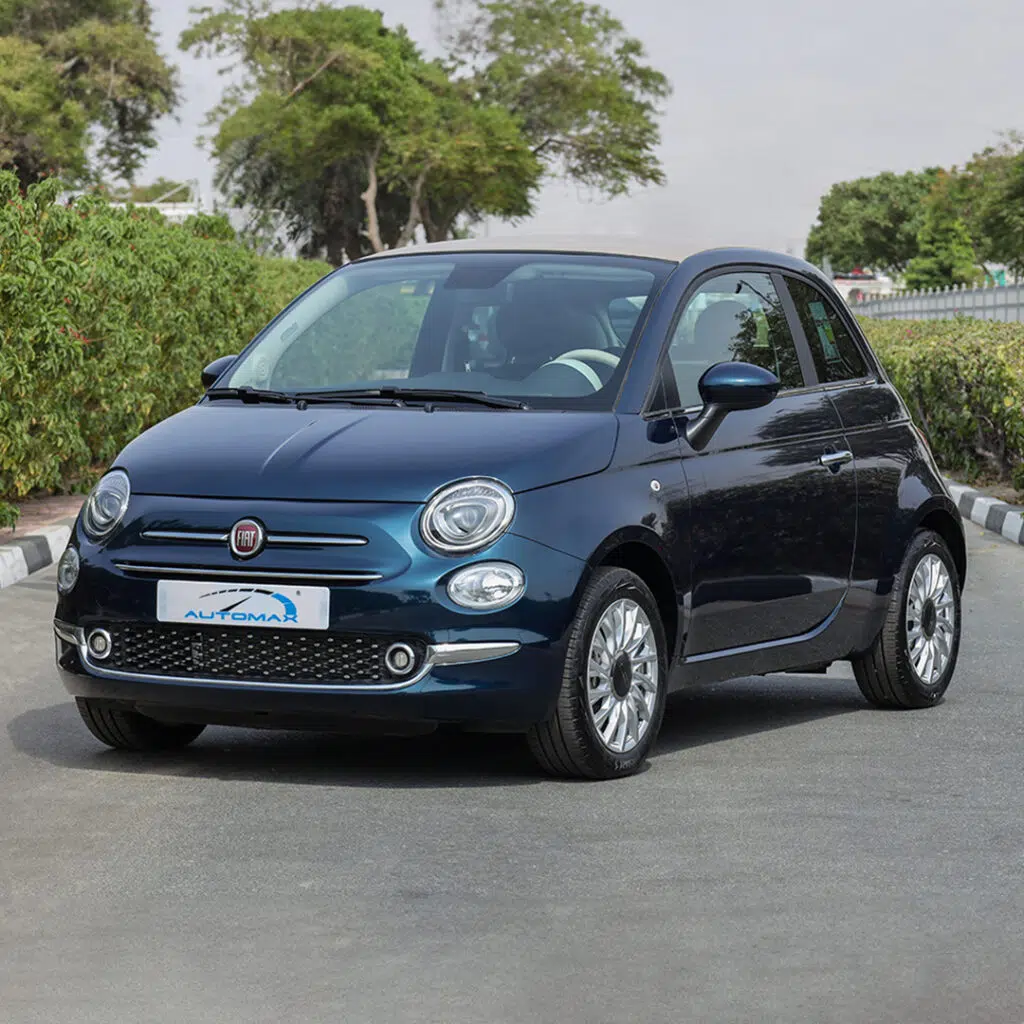 2024 Fiat 500 Cabrio Epic Blue White interior