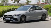 2025 Mercedes Benz C200 AMG Premium Plus Alpine Grey Red Interior Wood Dashboard