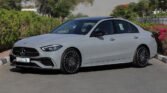 2025 Mercedes Benz C200 AMG Premium Plus Alpine Grey Tan Interior Piano Dashboard Night Package