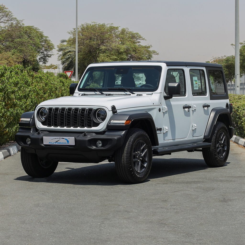 2025 WRANGLER UNLIMITED SPORT S Bright White Black Interior (Black Rims)
